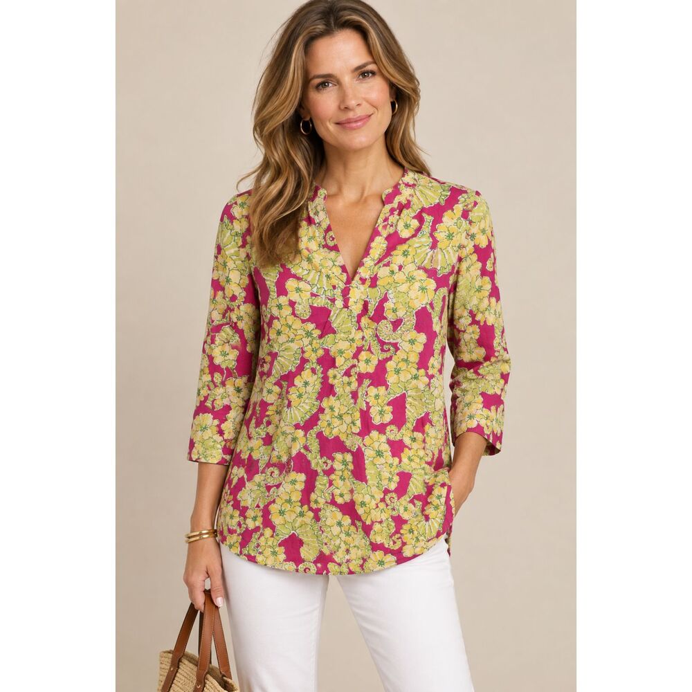 Lilly Pulitzer Vintage Seahorse Print Tunic Top Sz S Preppy Colorful Unique Fun